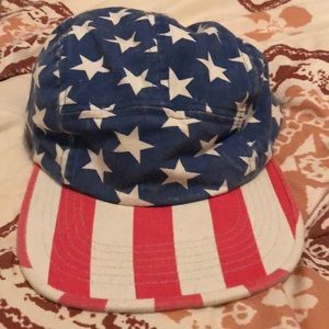 5 panel American flag print hat